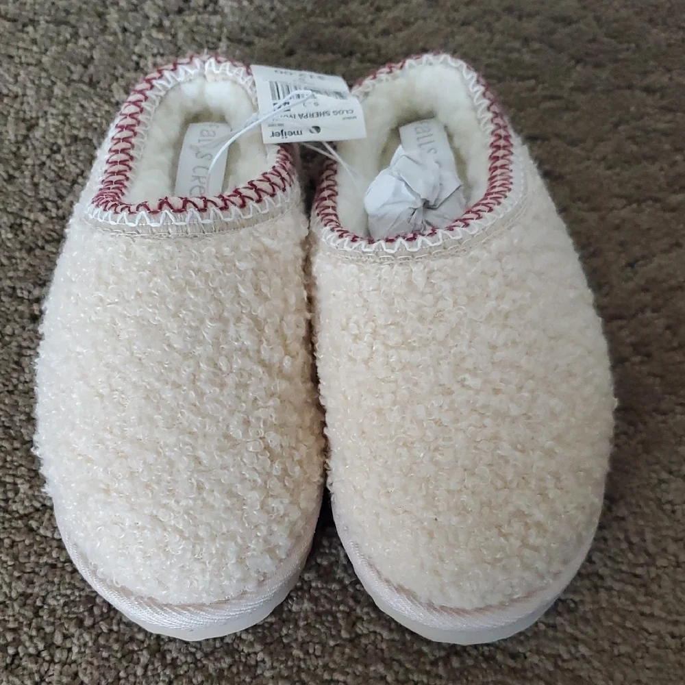 Girls Falls Creek Cream Fuzzy Sherpa Clog Slippers Size 10/11 12/13 1/2  NWT